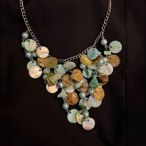 Vintage Necklace Boho Shabby Chic Green